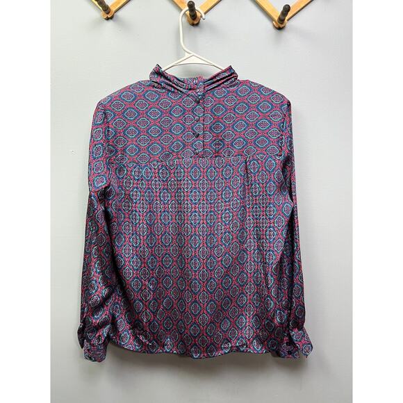 Vintage Pendleton Country Sophisticates Womens 14 Petite Blouse Red Green Blue‎ - Picture 2 of 7